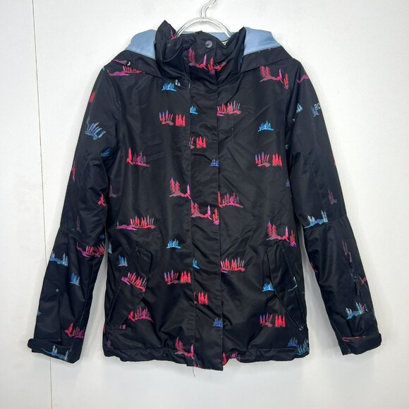 Roxy Girls Black Dry Flight Technology Hooded Ski Snowboard Jacket Size 14 XL - Picture 1 of 6
